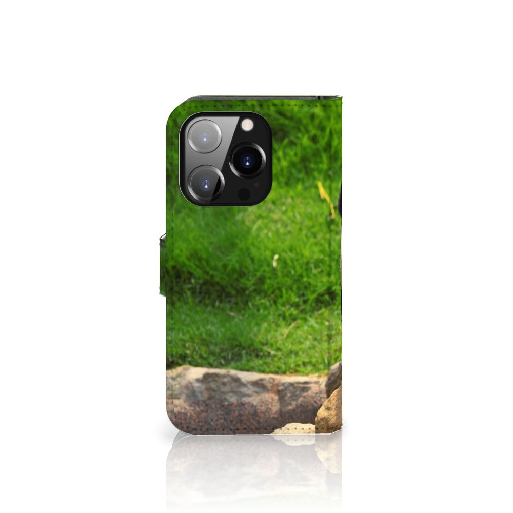 iPhone 14 Pro Telefoonhoesje met Pasjes Panda