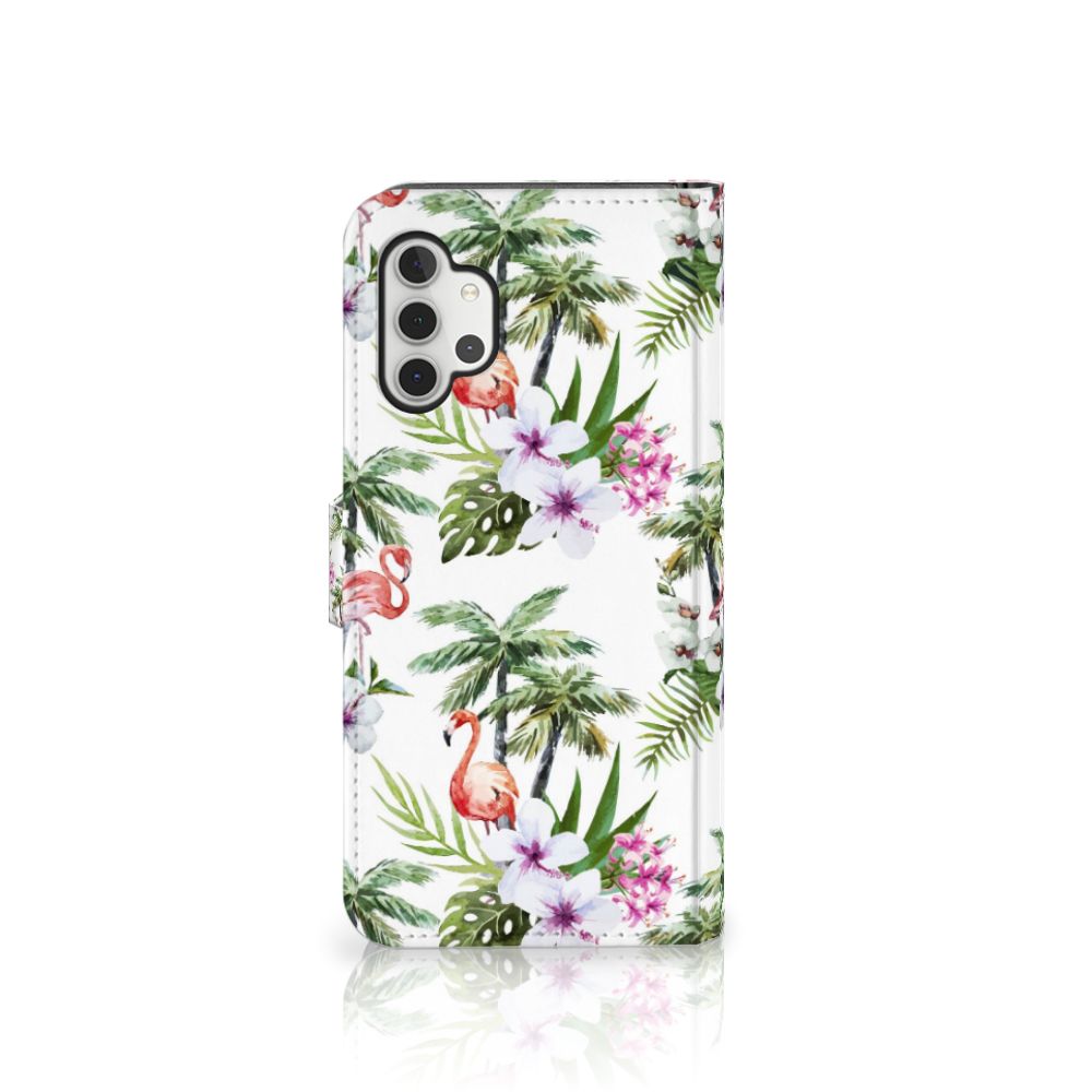 Samsung Galaxy A32 5G Telefoonhoesje met Pasjes Flamingo Palms