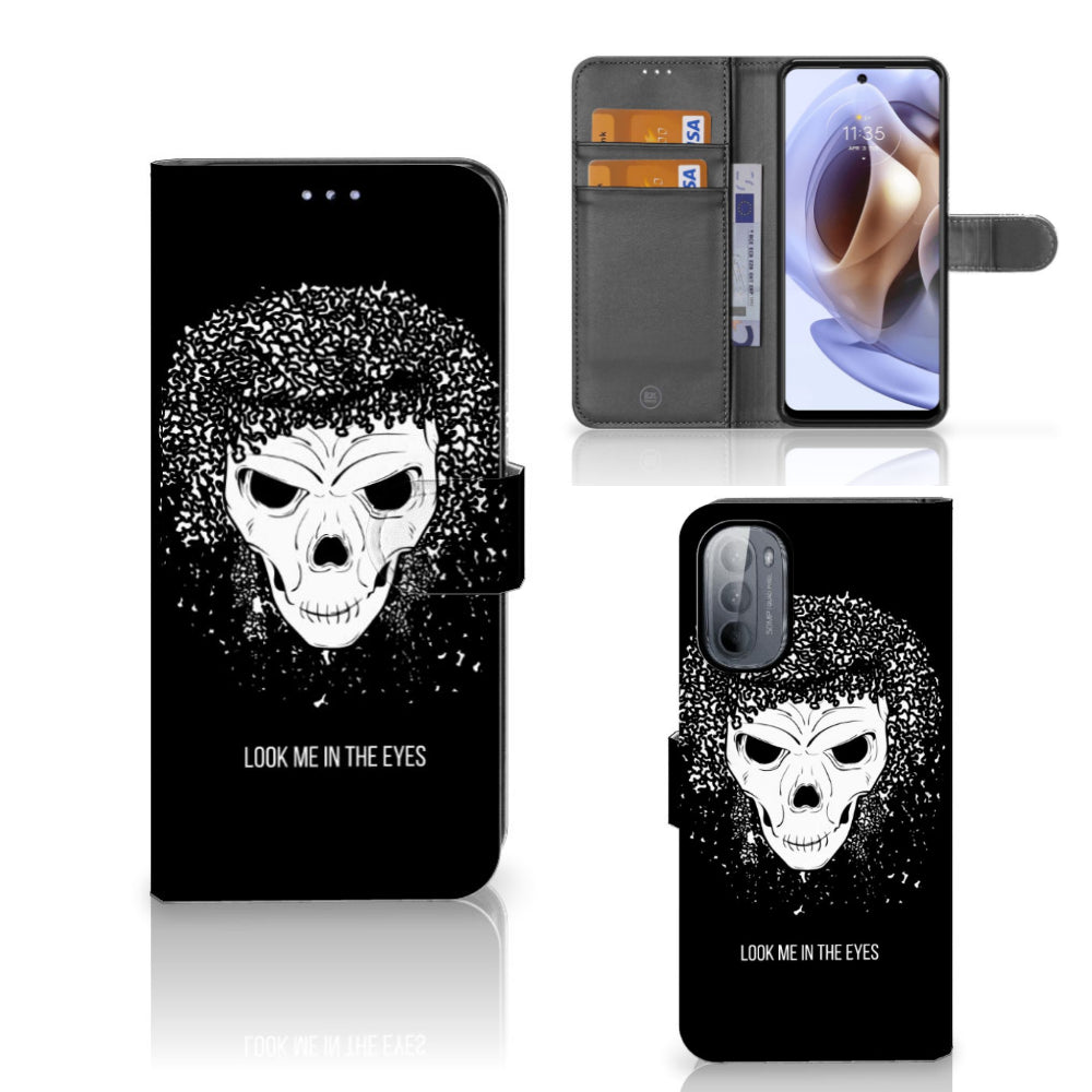 Telefoonhoesje met Naam Motorola Moto G31 | G41 Skull Hair