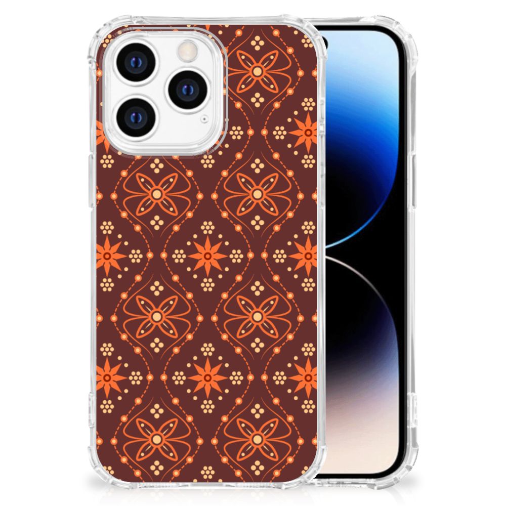 iPhone 14 Pro Doorzichtige Silicone Hoesje Batik Brown B2C Telecom