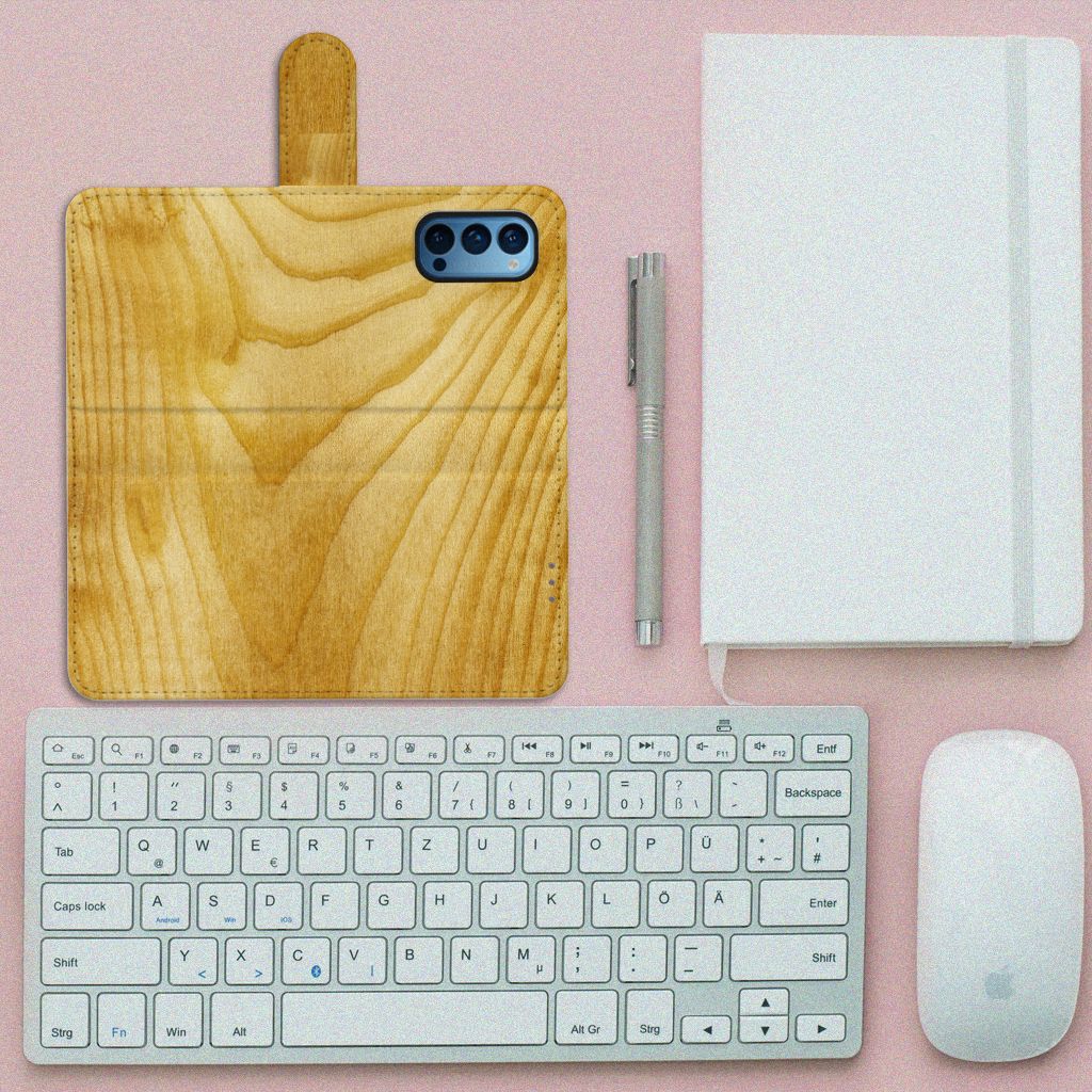 OPPO Reno 4 Pro 5G Book Style Case Licht Hout