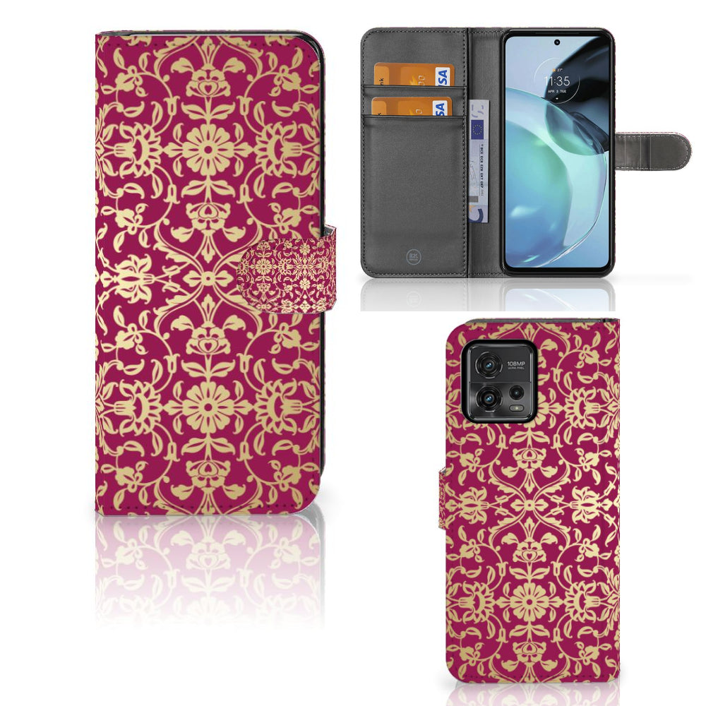 Wallet Case Motorola Moto G72 Barok Pink