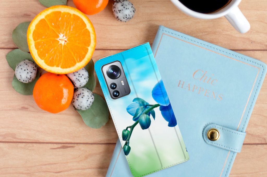 Xiaomi 12 Pro Smart Cover Orchidee Blauw - Cadeau voor je Moeder - B2C Telecom