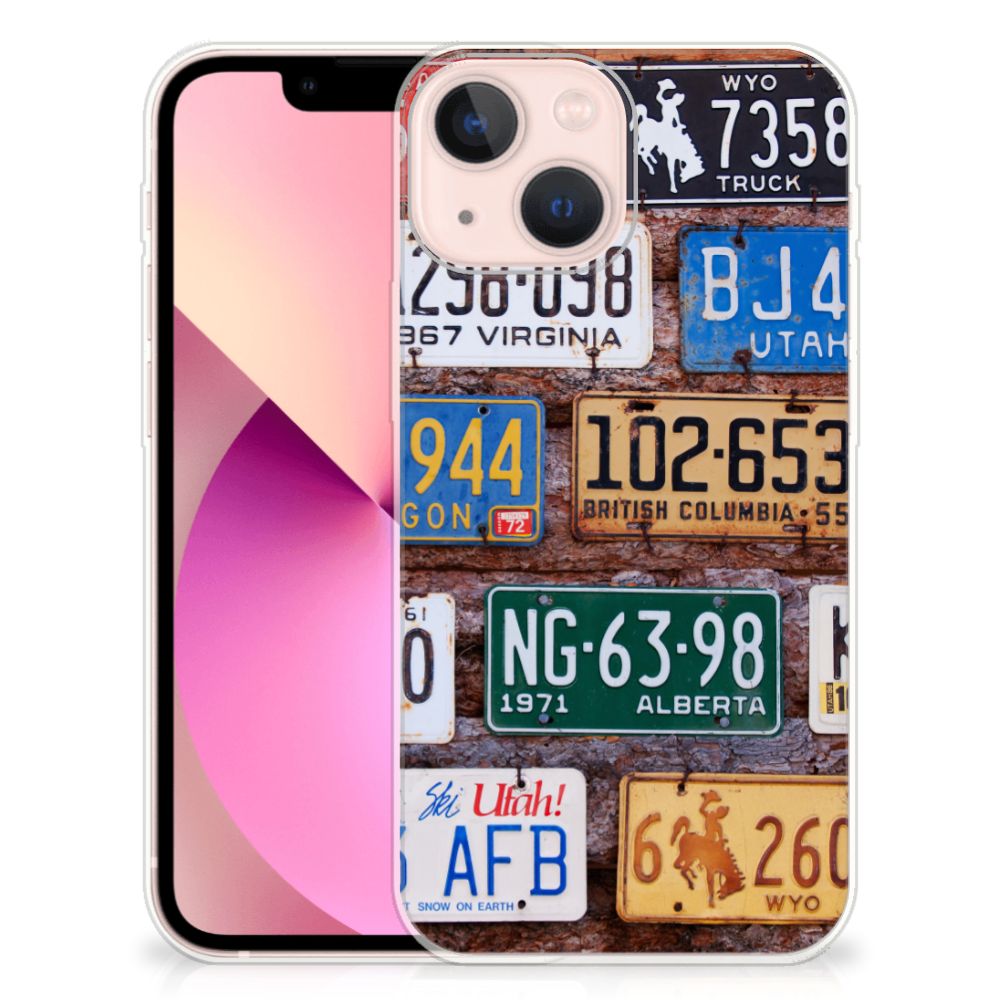 iPhone 13 mini Siliconen Hoesje met foto Kentekenplaten
