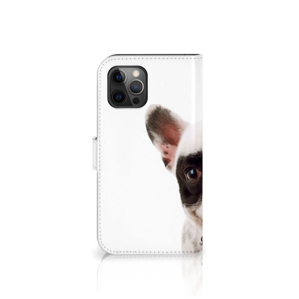 Apple iPhone 12 Pro Max Telefoonhoesje met Pasjes Franse Bulldog
