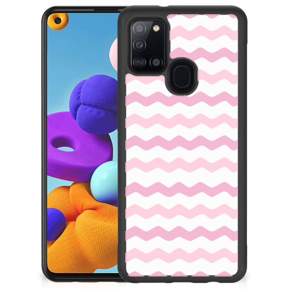 Samsung Galaxy A21s Bumper Case Waves Roze