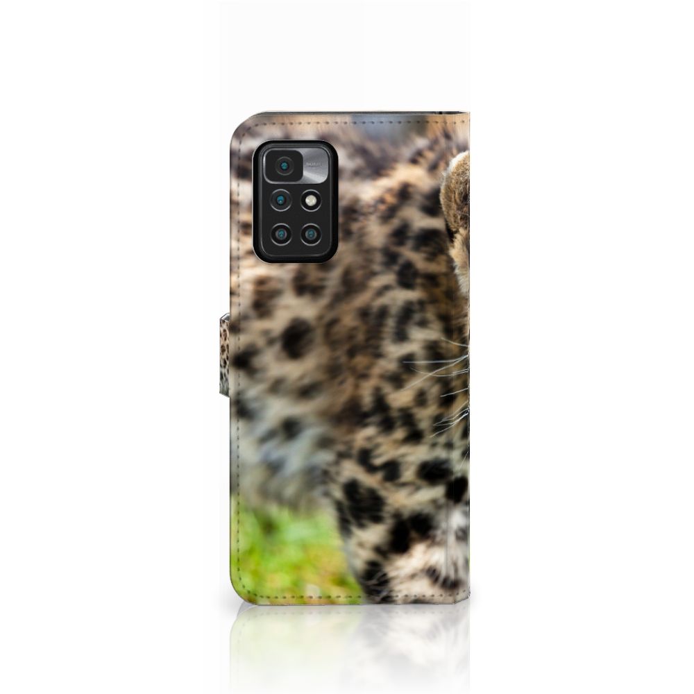 Xiaomi Redmi 10 Telefoonhoesje met Pasjes Baby Luipaard