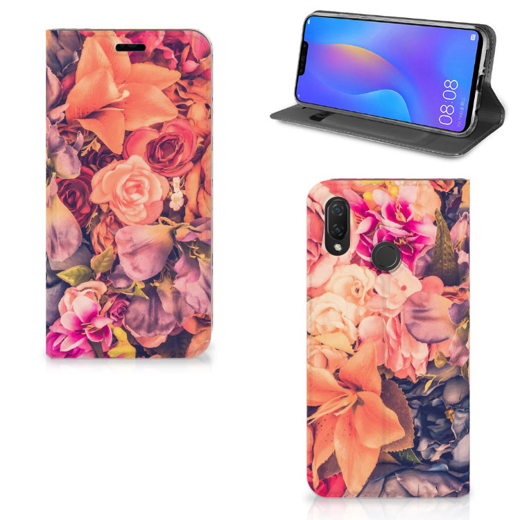 Huawei P Smart Plus Smart Cover Bosje Bloemen