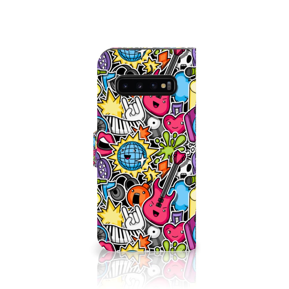 Samsung Galaxy S10 Plus Wallet Case met Pasjes Punk Rock