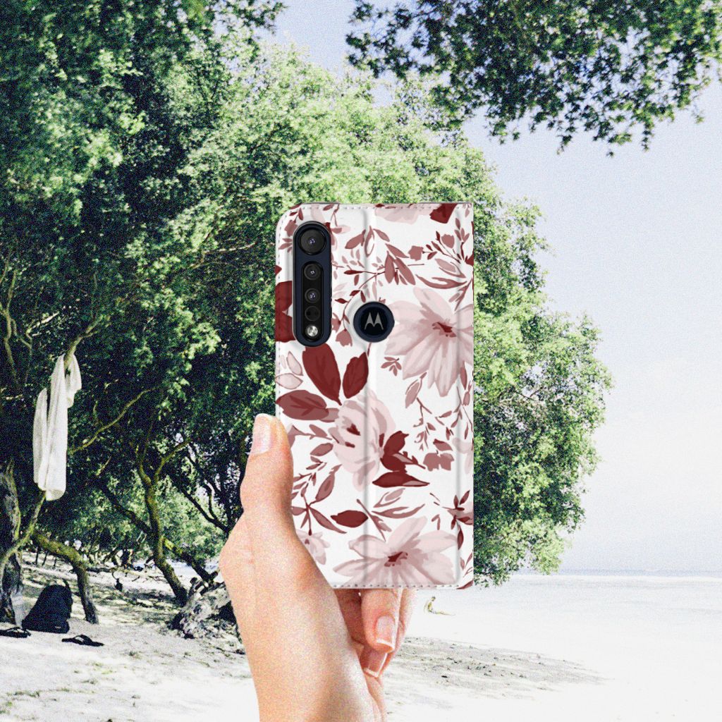 Bookcase Motorola G8 Plus Watercolor Flowers - B2C Telecom