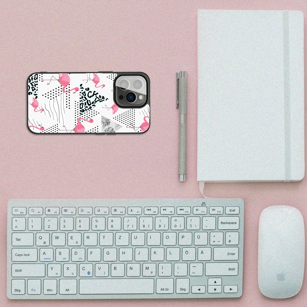 iPhone 13 Pro Dierenprint Telefoonhoesje Flamingo Triangle B2C Telecom