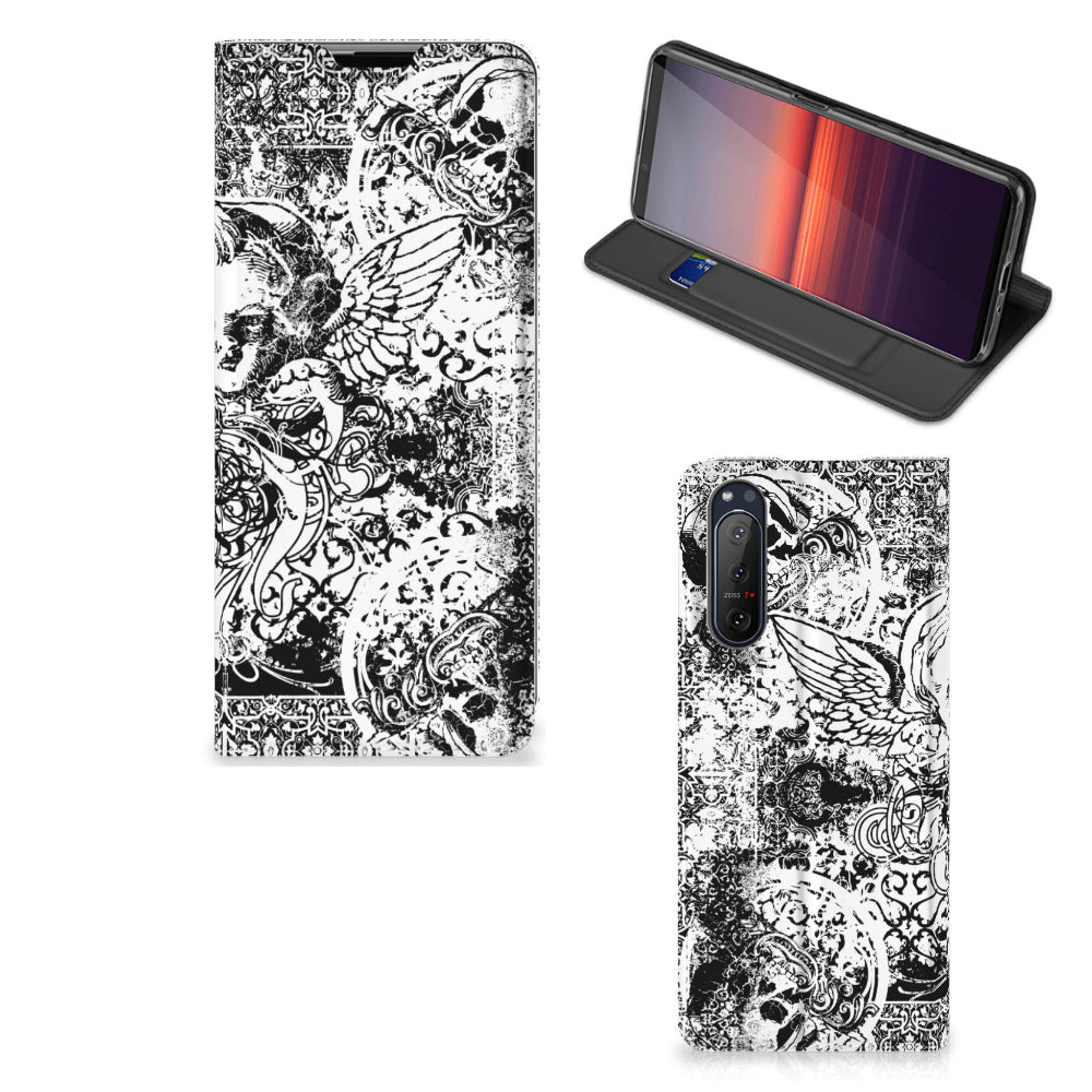 Mobiel BookCase Sony Xperia 5 II Skulls Angel