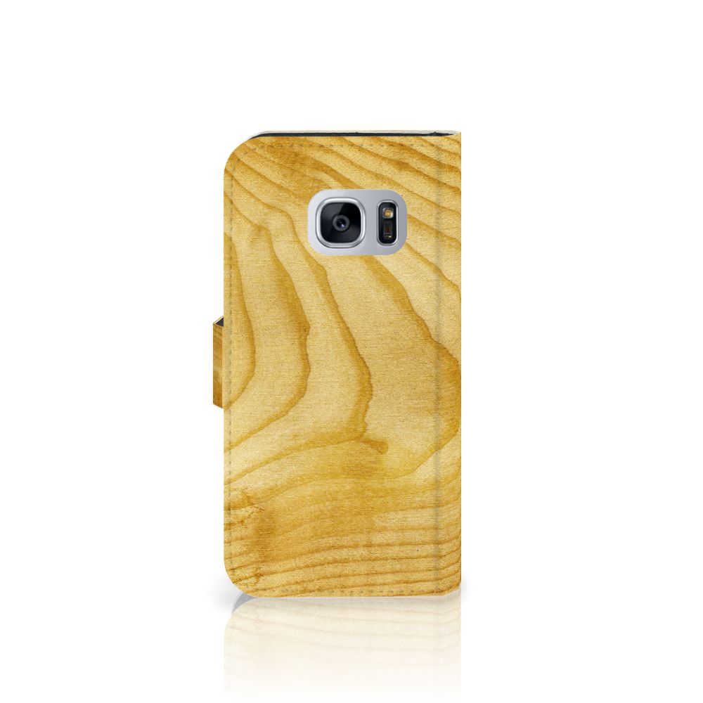 Samsung Galaxy S7 Book Style Case Licht Hout