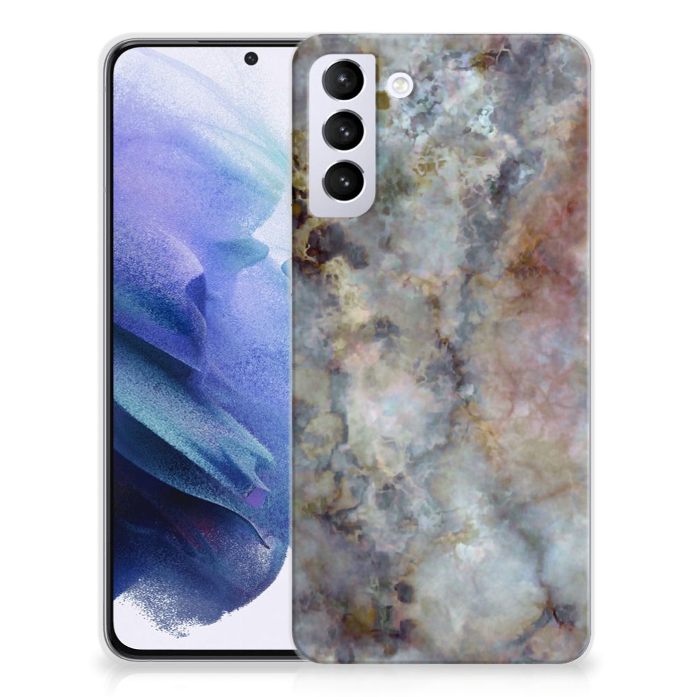 Samsung Galaxy S21 Plus TPU Siliconen Hoesje Marmer Grijs B2C Telecom