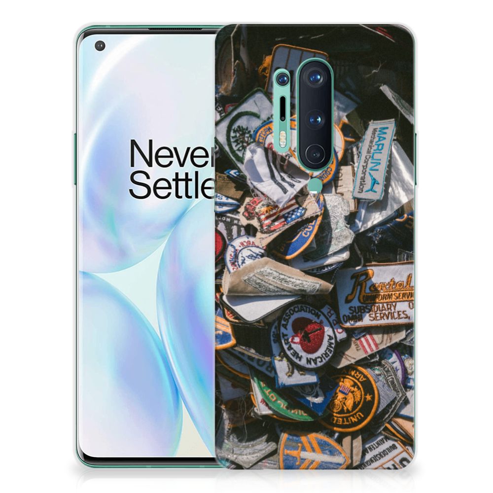 OnePlus 8 Pro Siliconen Hoesje met foto Badges