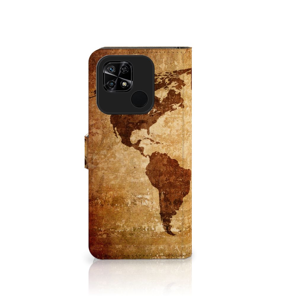 Xiaomi Redmi 10C Flip Cover Wereldkaart