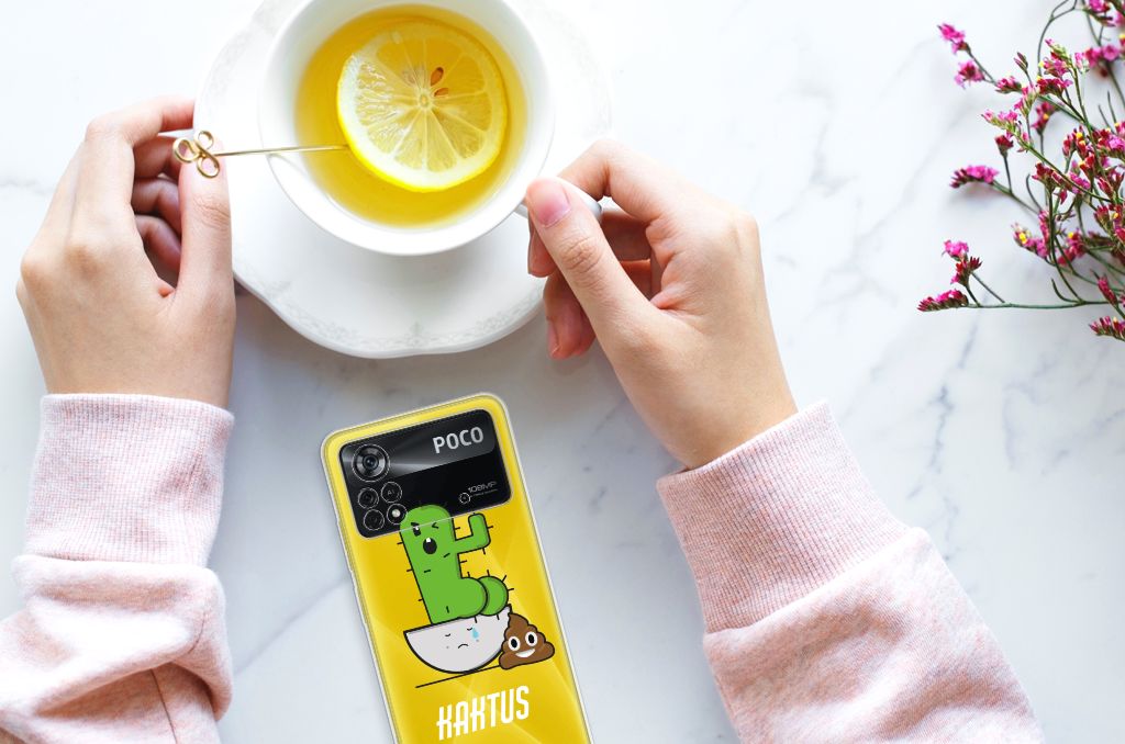 Xiaomi Poco X4 Pro 5G Telefoonhoesje met Naam Cactus Poo B2C Telecom