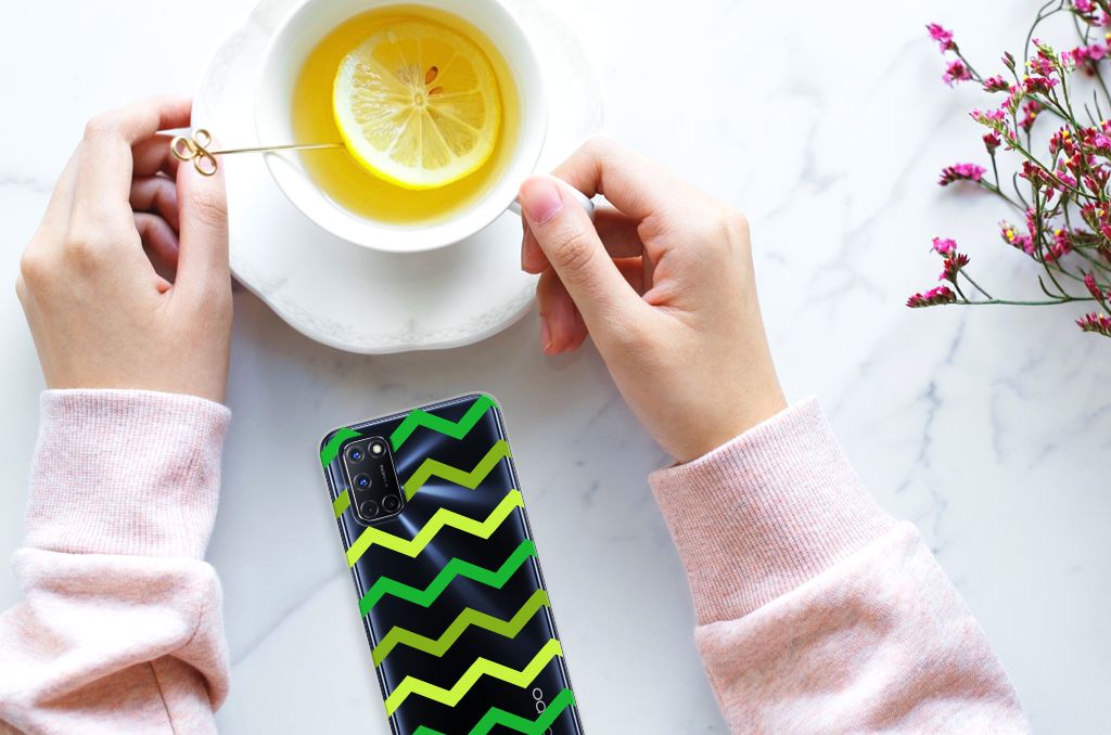 OPPO A52 | A72 TPU bumper Zigzag Groen B2C Telecom
