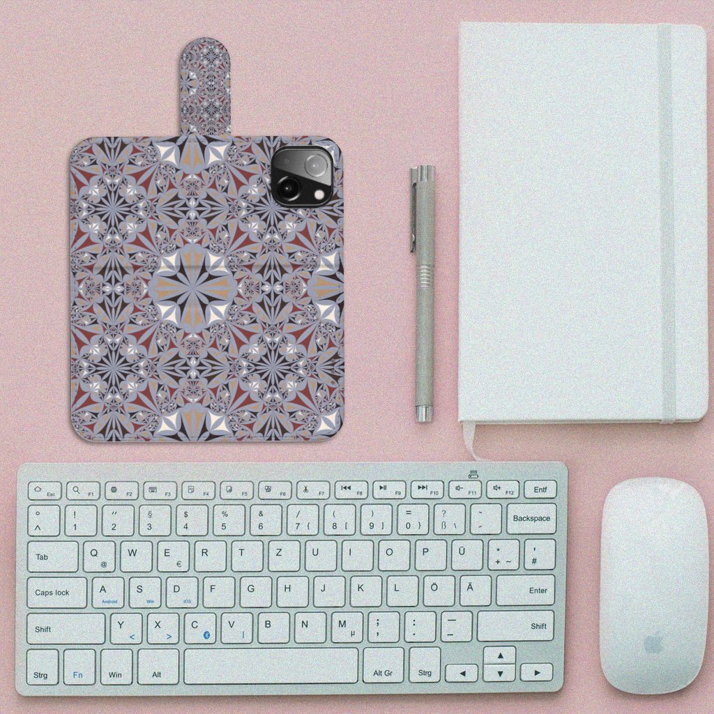 iPhone 13 Mini Bookcase Flower Tiles