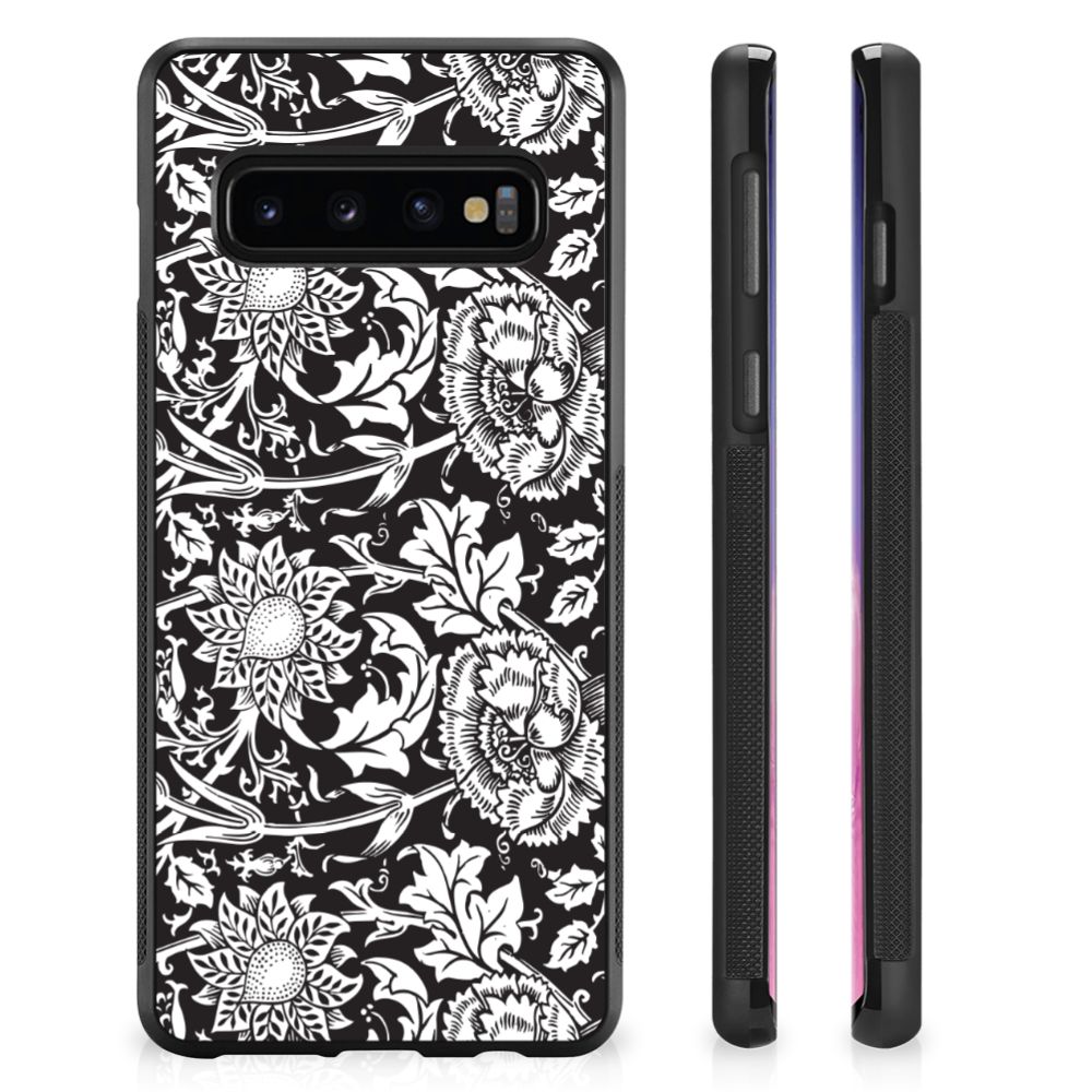 Samsung Galaxy S10+ Skin Case Black Flowers B2C Telecom