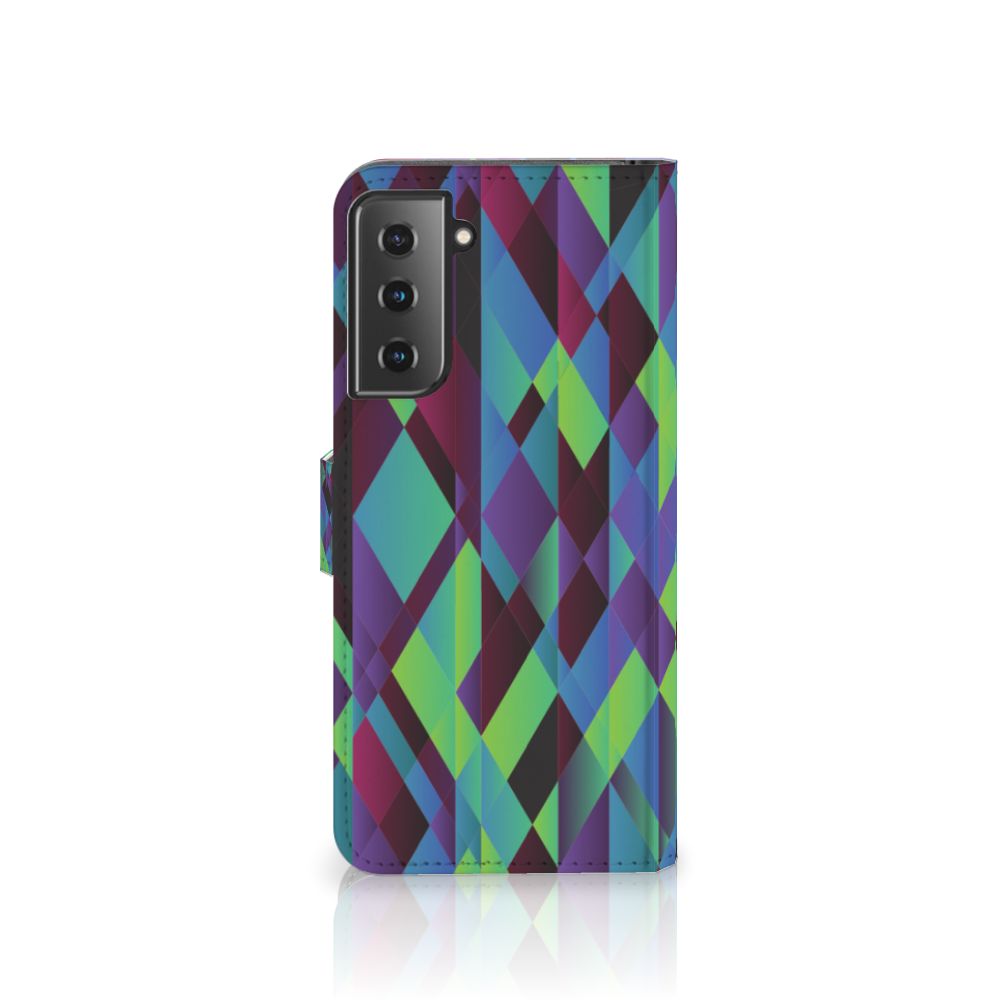 Samsung Galaxy S21 Plus Book Case Abstract Green Blue