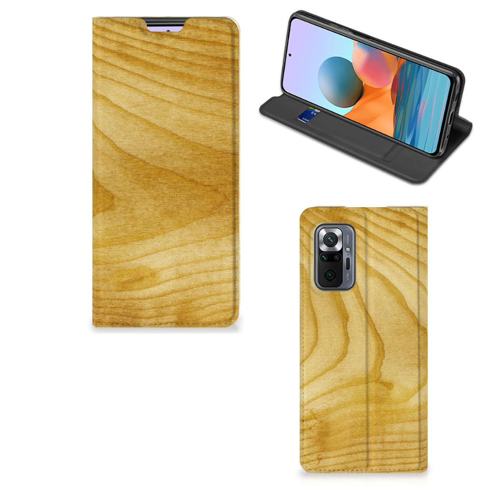 Xiaomi Redmi Note 10 Pro Book Wallet Case Licht Hout