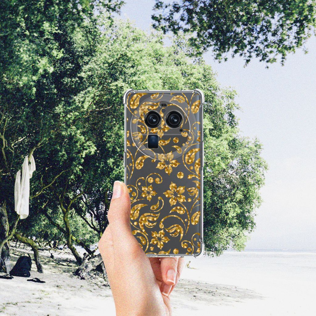 OPPO Find X6 Pro Case Gouden Bloemen B2C Telecom