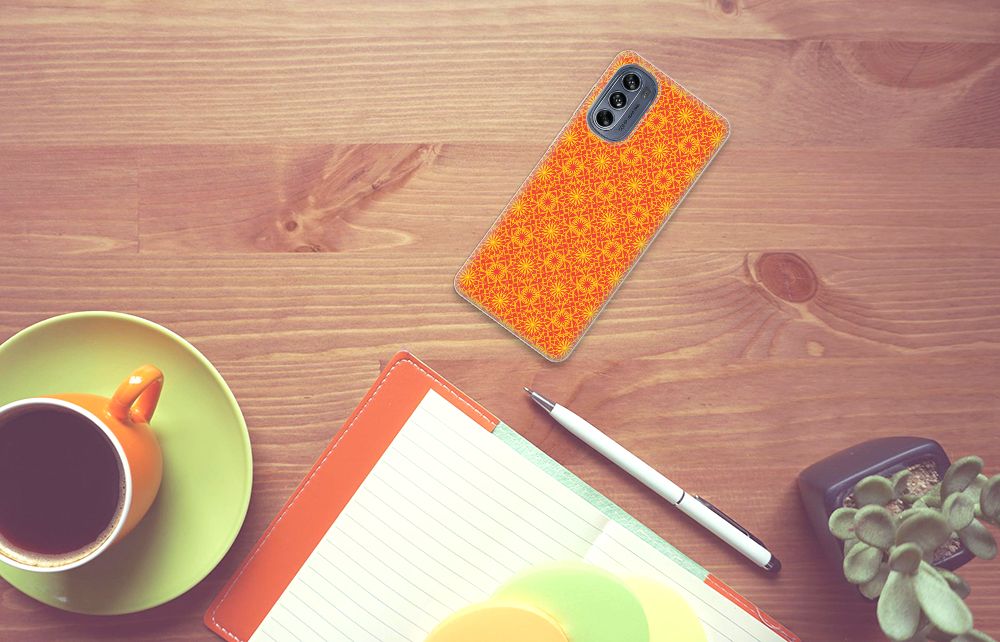 Motorola Moto G62 5G TPU bumper Batik Oranje B2C Telecom