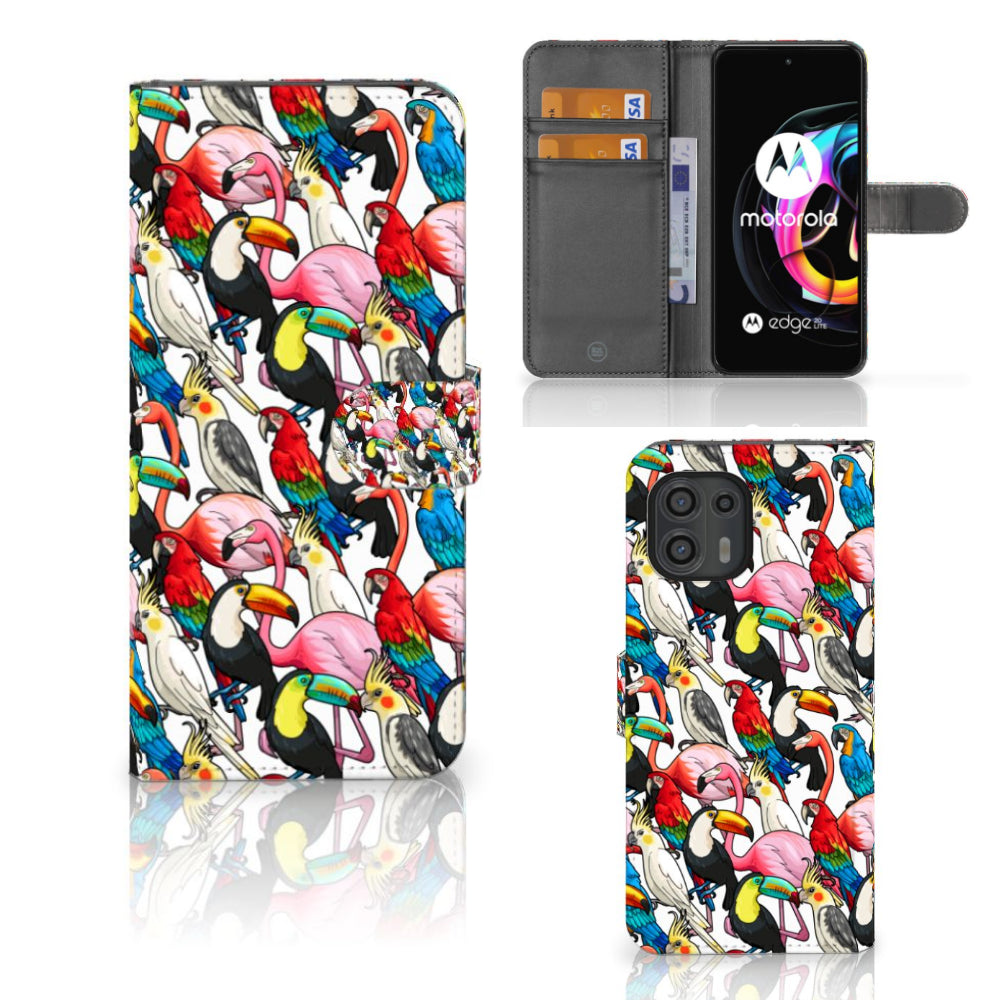 Motorola Edge 20 Lite Telefoonhoesje met Pasjes Birds