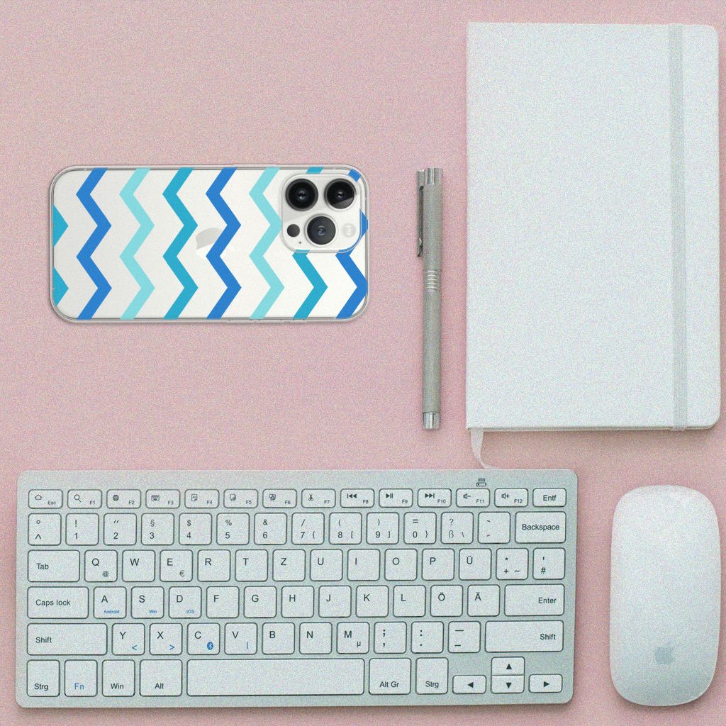 iPhone 13 Pro Max TPU bumper Zigzag Blauw B2C Telecom