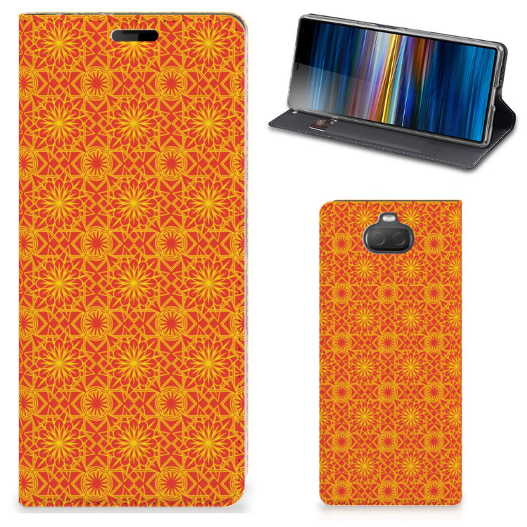 Sony Xperia 10 Hoesje met Magneet Batik Oranje