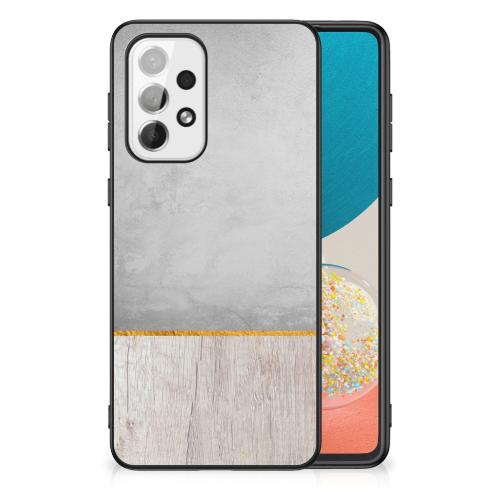 Samsung Galaxy A73 Houten Print Telefoonhoesje Wood Concrete