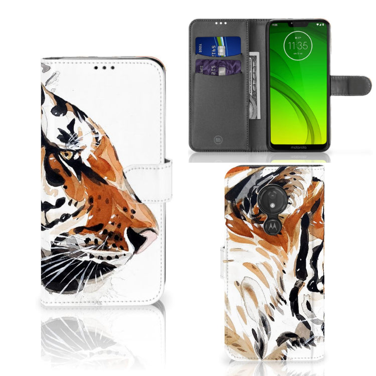 Hoesje Motorola Moto G7 Power Watercolor Tiger