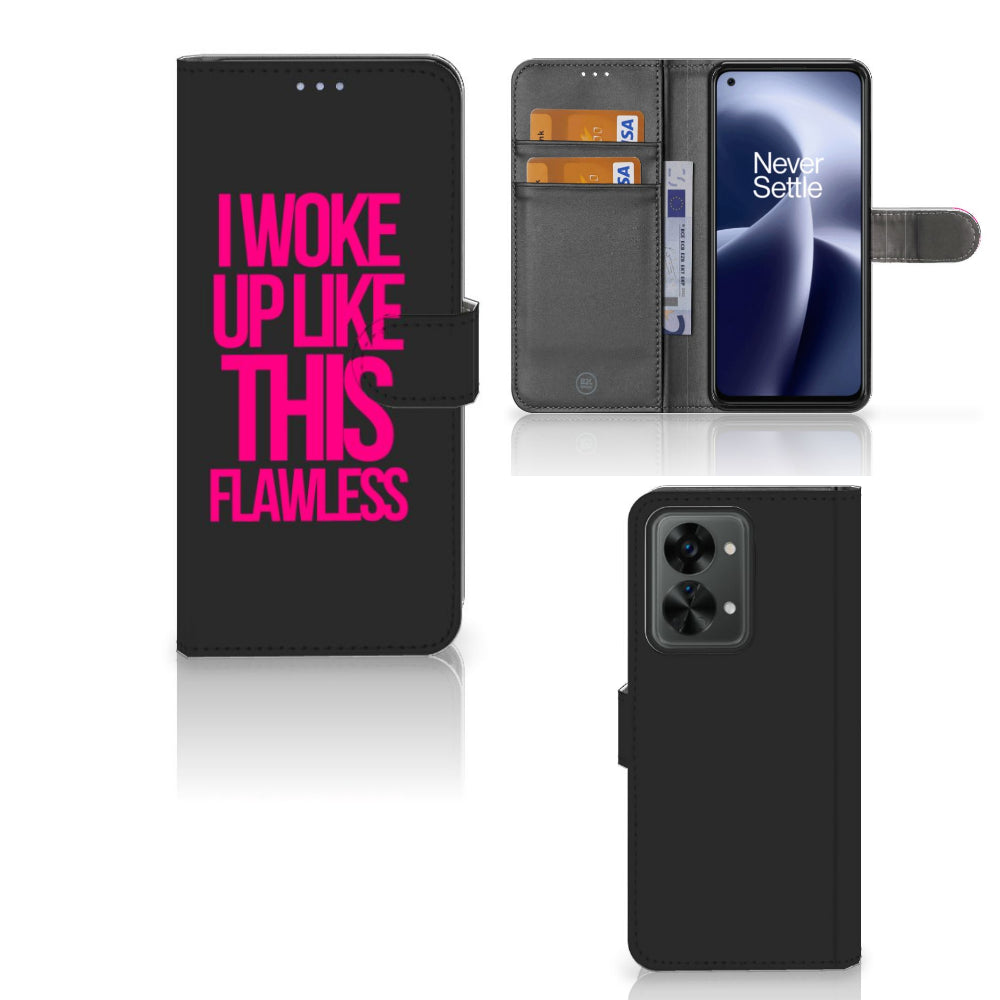 OnePlus Nord 2T Hoesje met naam Woke Up - Origineel Cadeau Zelf Maken