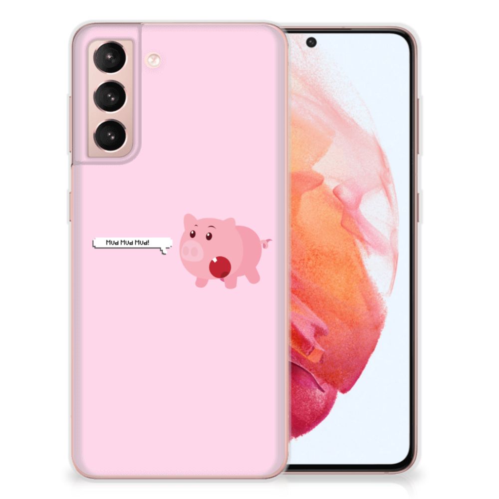 Samsung Galaxy S21 Telefoonhoesje met Naam Pig Mud