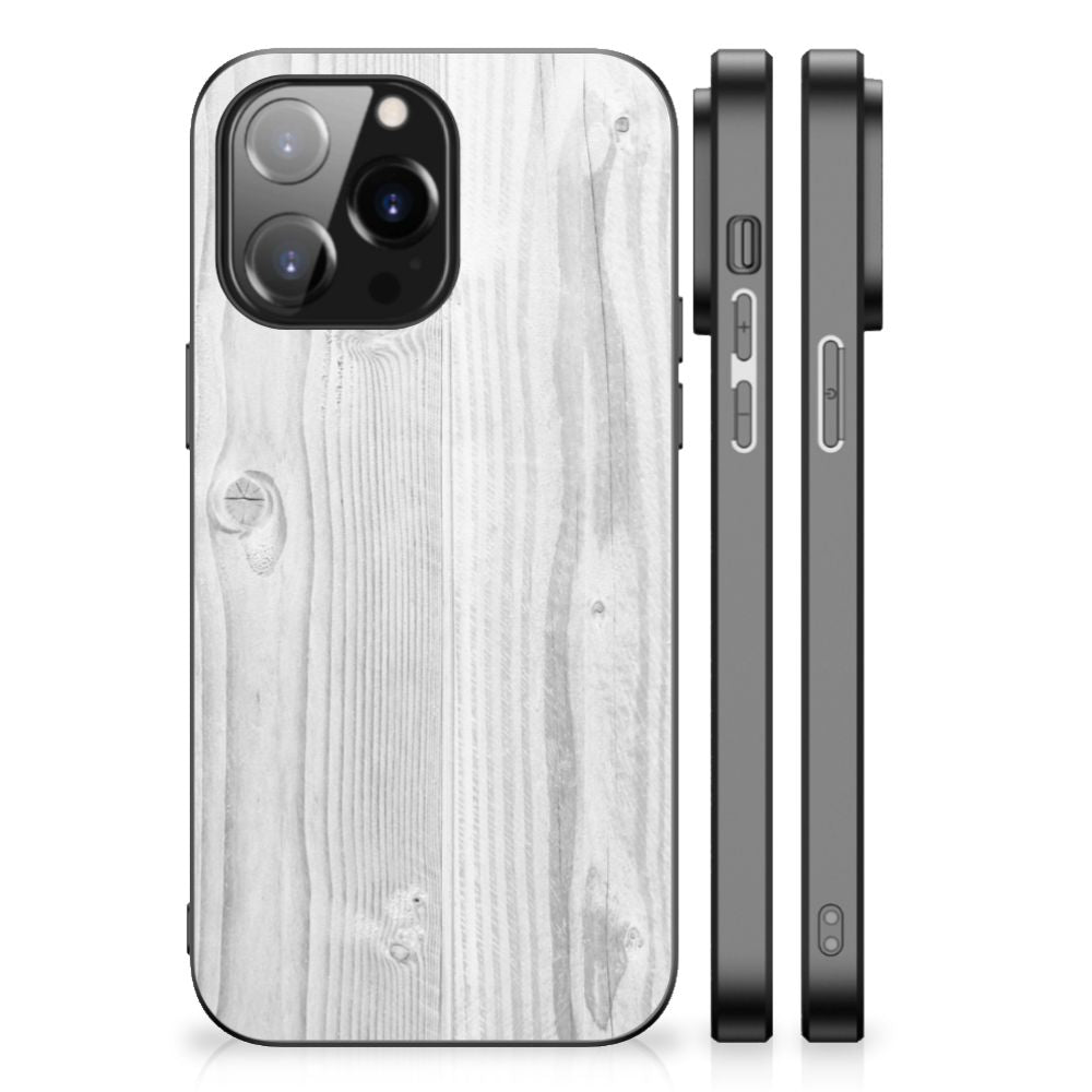 iPhone 14 Pro Max Houten Print Telefoonhoesje White Wood B2C Telecom