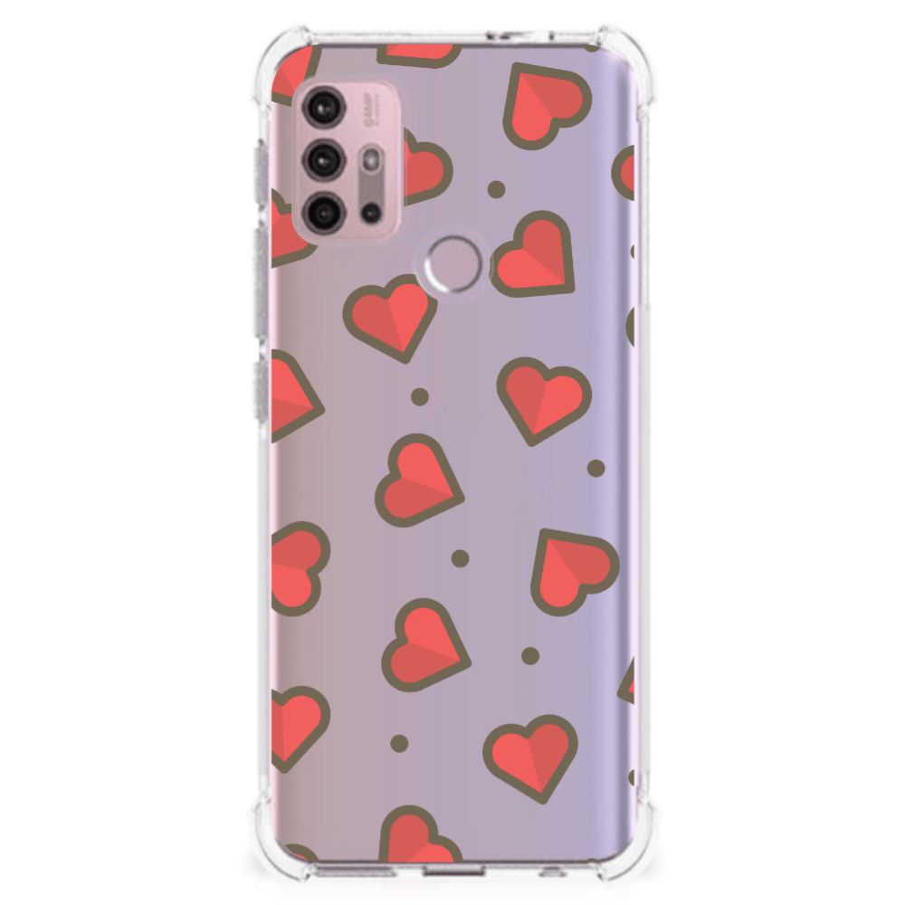 Motorola Moto G30 | G20 | G10 Doorzichtige Silicone Hoesje Hearts