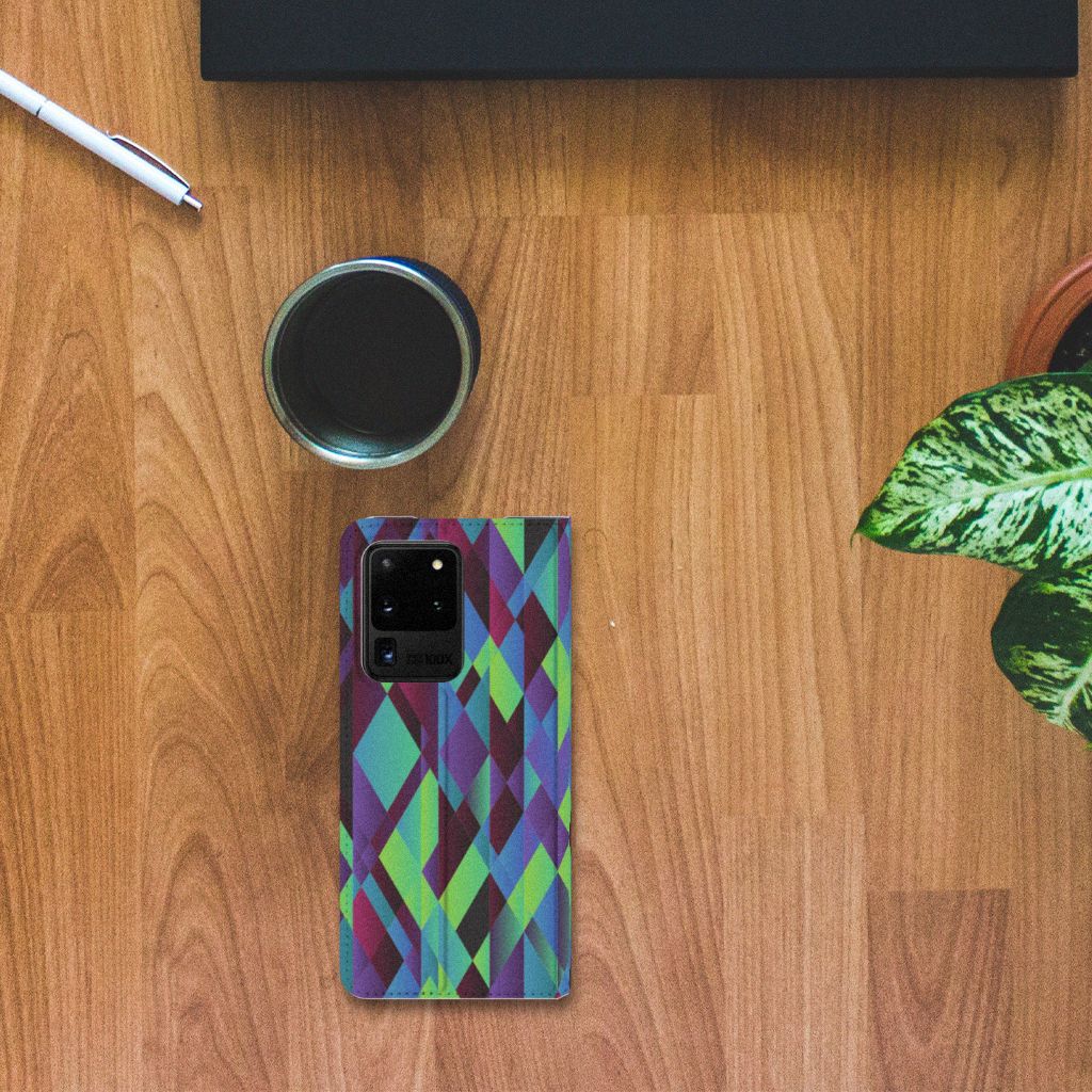 Samsung Galaxy S20 Ultra Stand Case Abstract Green Blue - B2C Telecom
