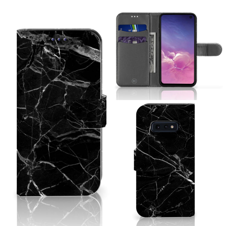 Samsung Galaxy S10e Bookcase Marmer Zwart - Origineel Cadeau Vader