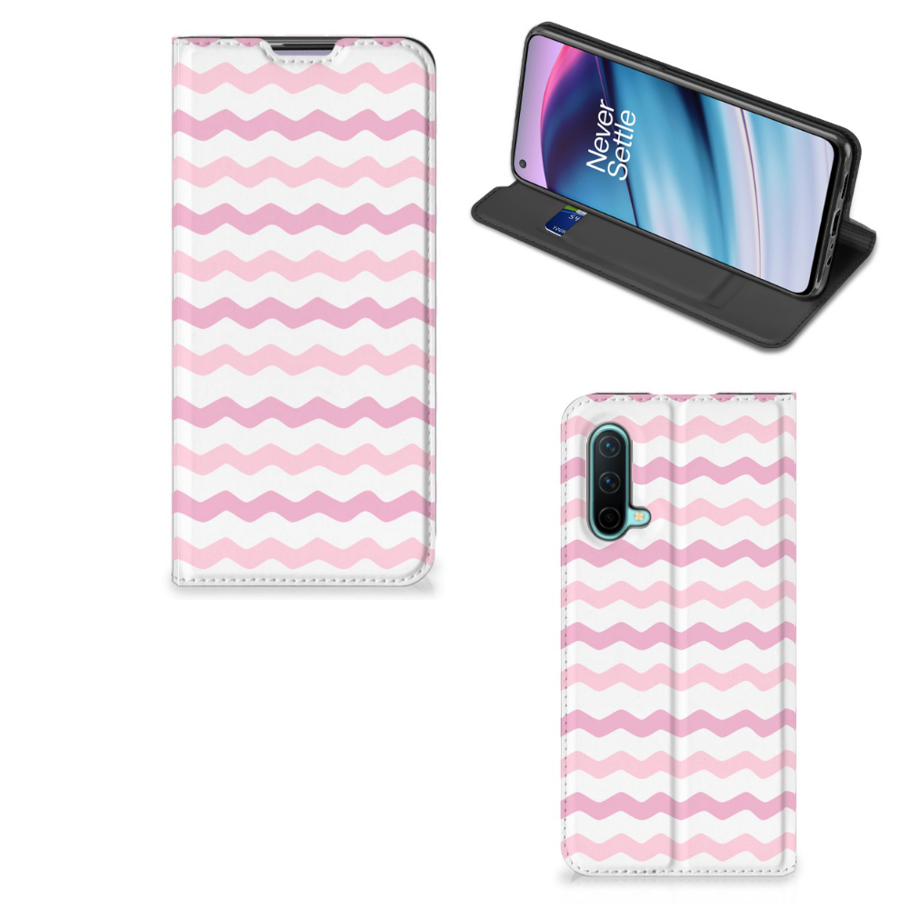 OnePlus Nord CE 5G Hoesje met Magneet Waves Roze - B2C Telecom