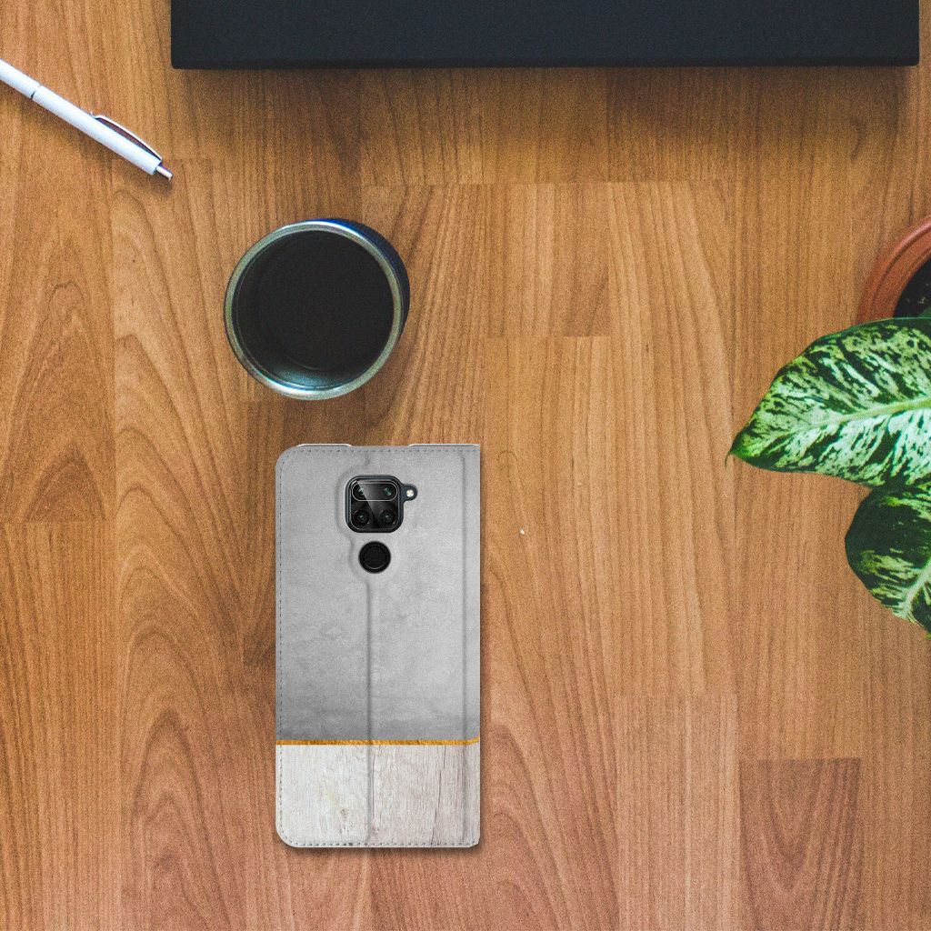 Xiaomi Redmi Note 9 Book Wallet Case Wood Concrete - B2C Telecom