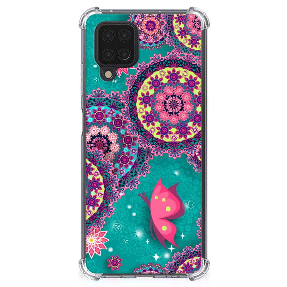 Samsung Galaxy A12 Back Cover Cirkels en Vlinders