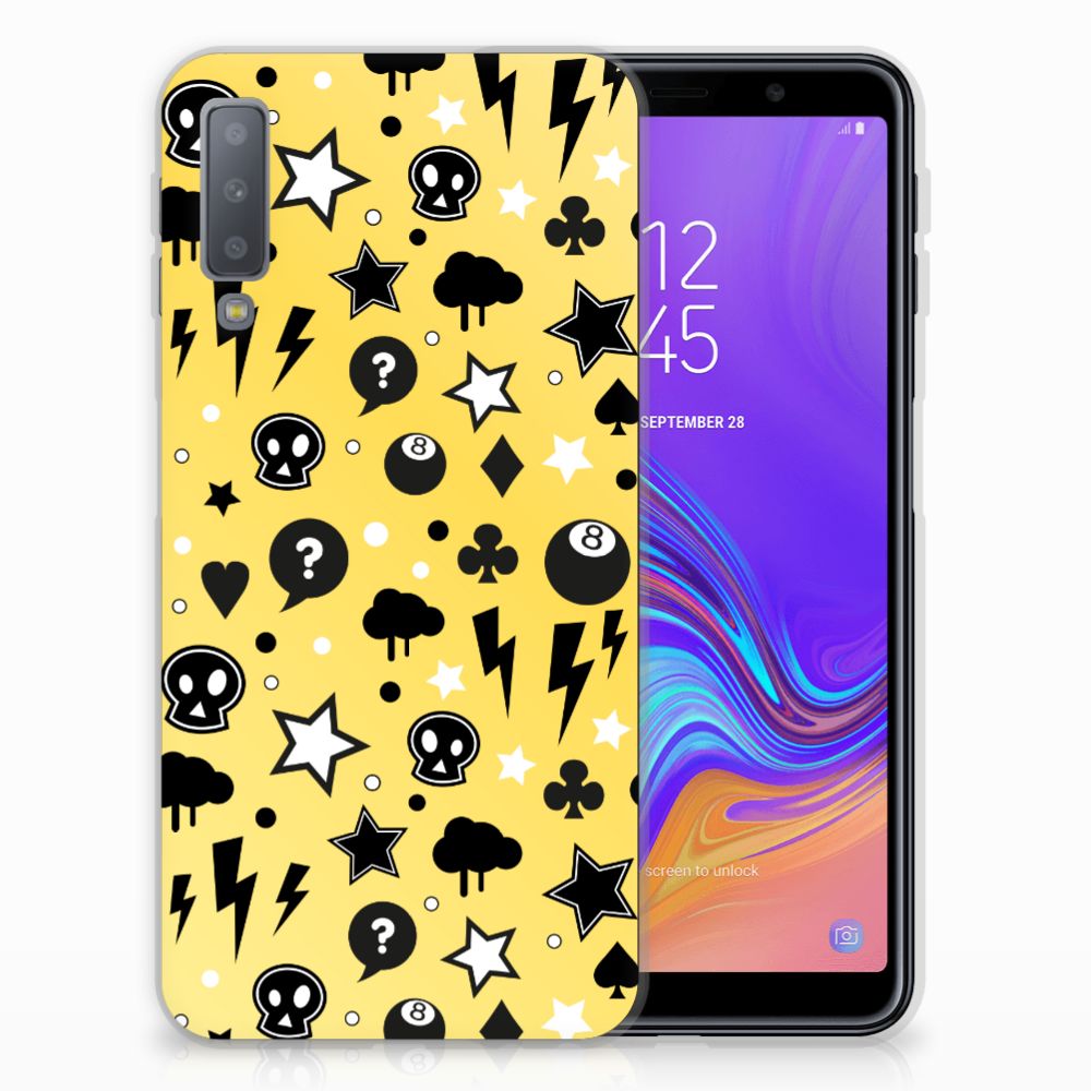 Silicone Back Case Samsung Galaxy A7 (2018) Punk Geel