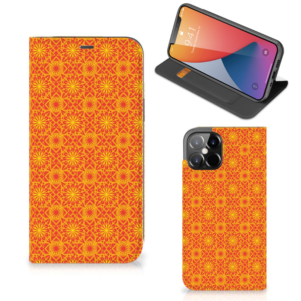 iPhone 12 Pro Max Hoesje met Magneet Batik Oranje - B2C Telecom