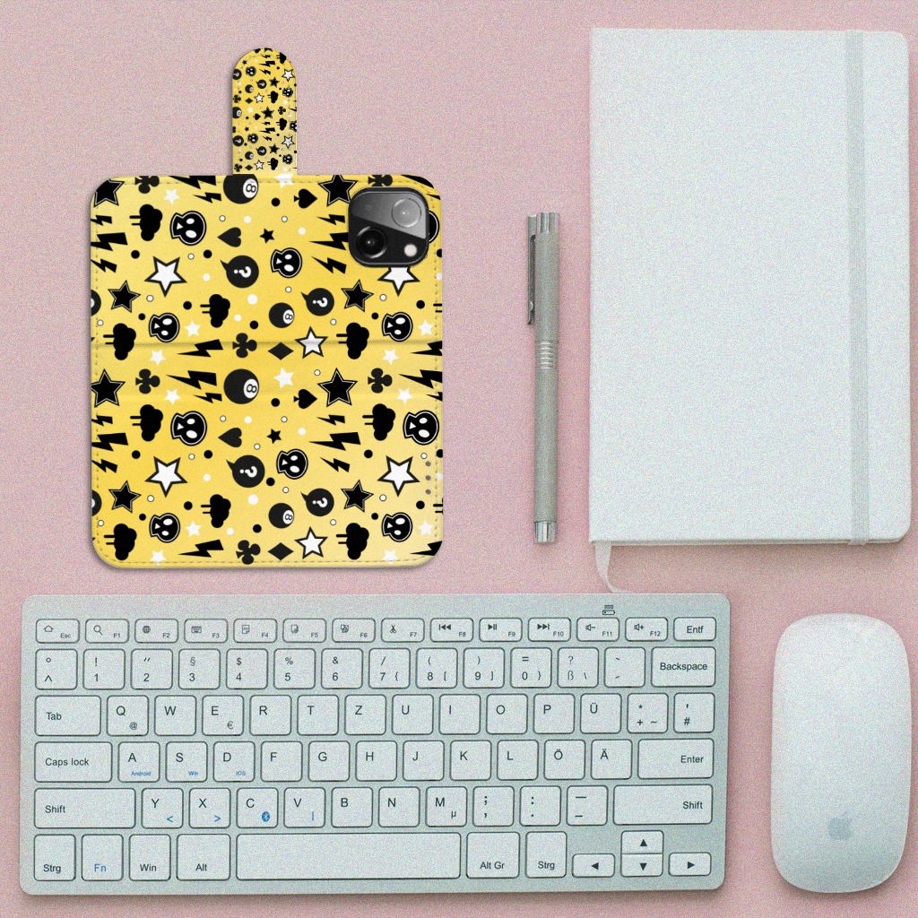 Telefoonhoesje met Naam iPhone 13 Mini Punk Geel