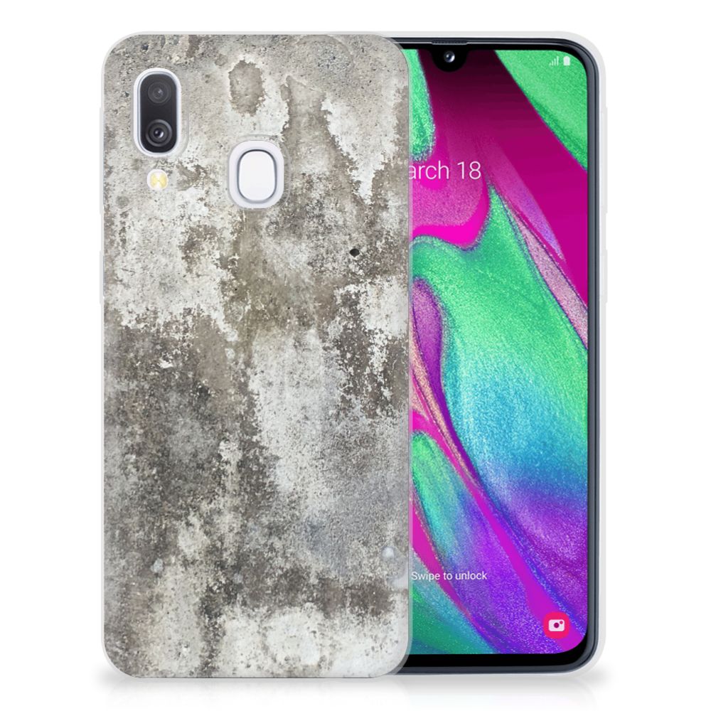 Samsung Galaxy A40 TPU Siliconen Hoesje Beton Print