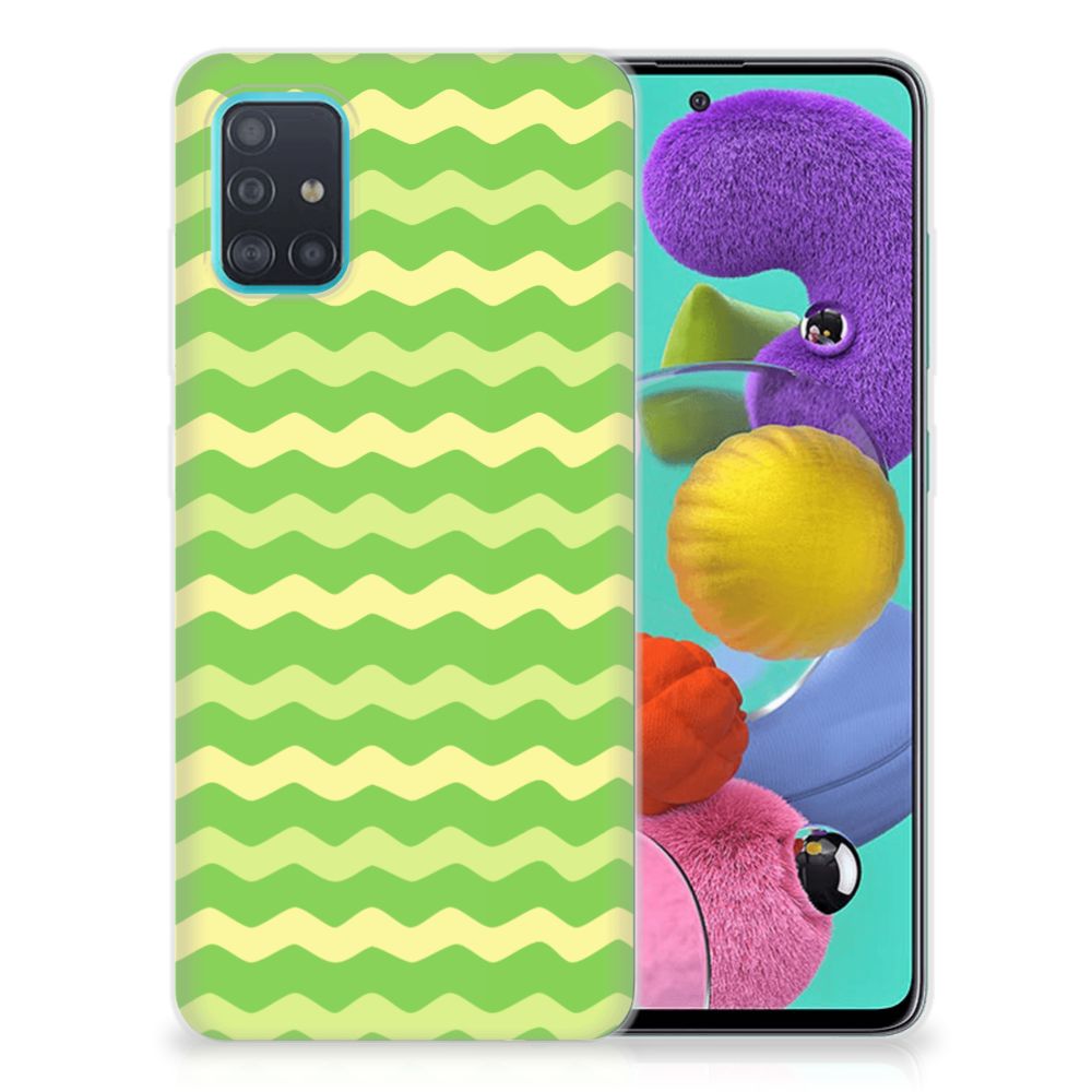 Samsung Galaxy A51 TPU bumper Waves Green