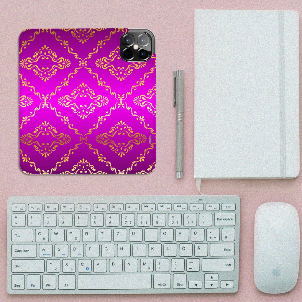 Telefoon Hoesje iPhone 12 Pro Max Barok Roze - B2C Telecom