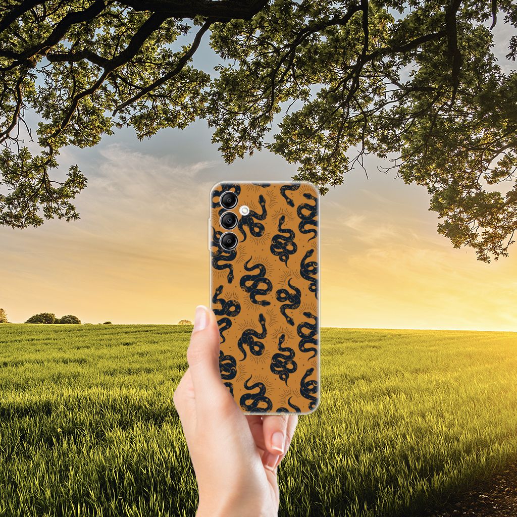 TPU Hoesje voor Samsung Galaxy A14 5G Snakes met slangenprint in zonsondergang omgeving