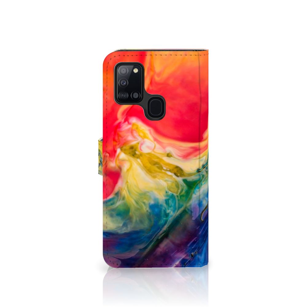 Hoesje Samsung Galaxy A21s Watercolor Dark
